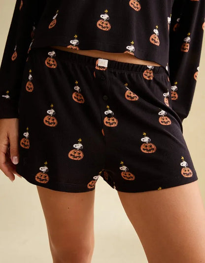 AE Luxe Plush Long Sleeve + Short PJ Set