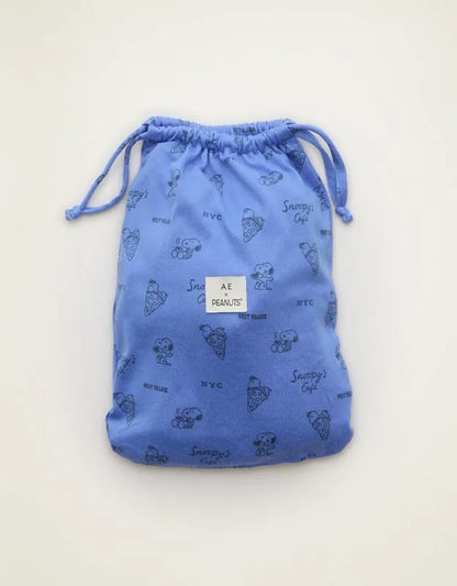 AE Luxe Plush Snoopy Long Sleeve + Short PJ Set