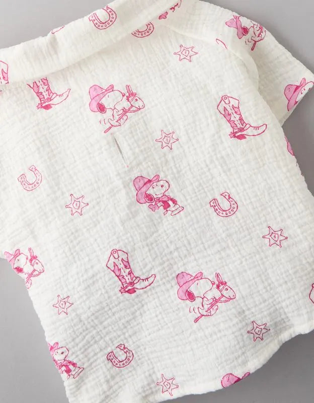 ABO Snoopy Western Button-Up Shirt