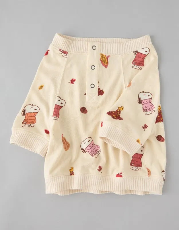 ABO Luxe Plush Snoopy PJ Top