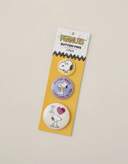 ATNY Snoopy Button Pin Set 3-Pack