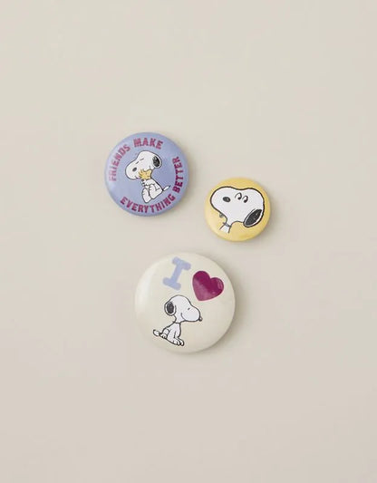 ATNY Snoopy Button Pin Set 3-Pack