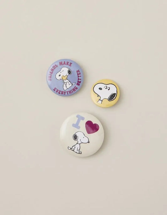 ATNY Snoopy Button Pin Set 3-Pack