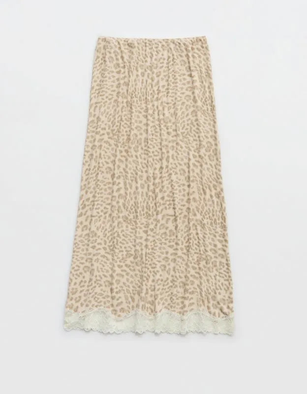 OVERSLEPT by Aerie Real Soft Rib Midi Skirt