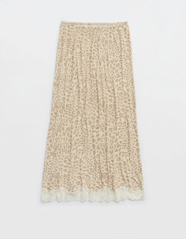 OVERSLEPT by Aerie Real Soft Rib Midi Skirt
