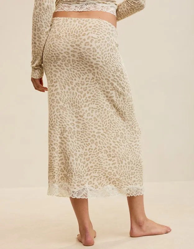 OVERSLEPT by Aerie Real Soft Rib Midi Skirt