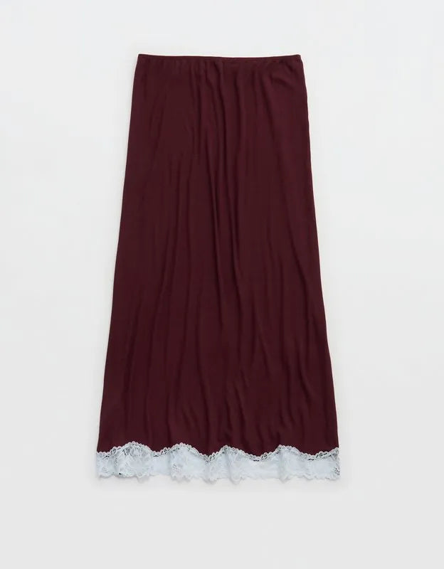 OVERSLEPT by Aerie Real Soft Rib Midi Skirt