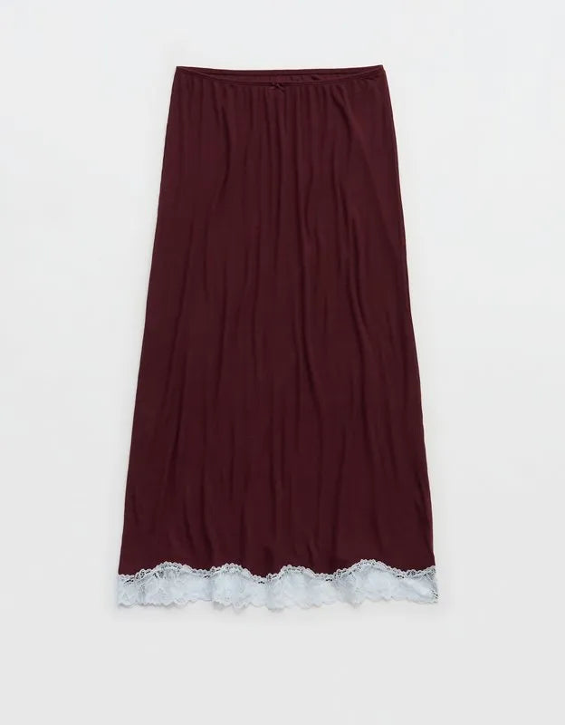 OVERSLEPT by Aerie Real Soft Rib Midi Skirt