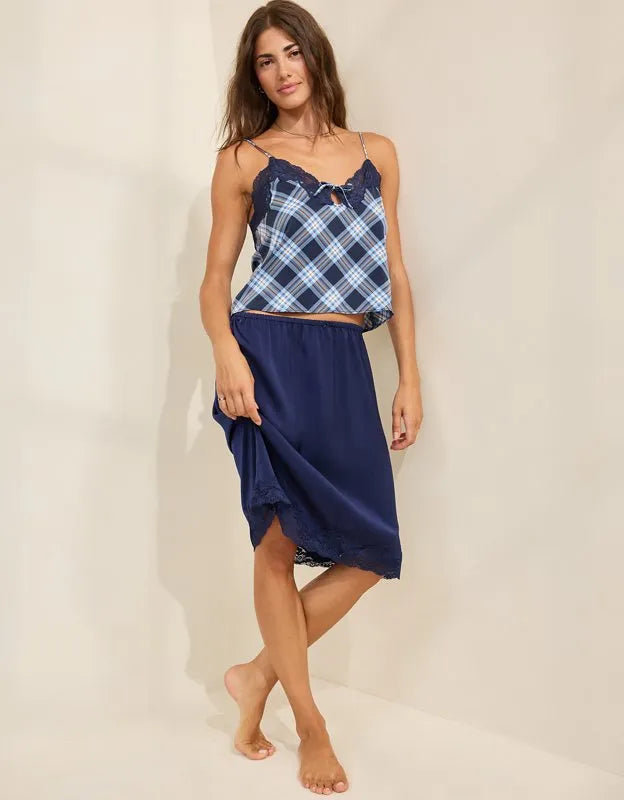 OVERSLEPT by Aerie Liquid Satin Slip Skirt