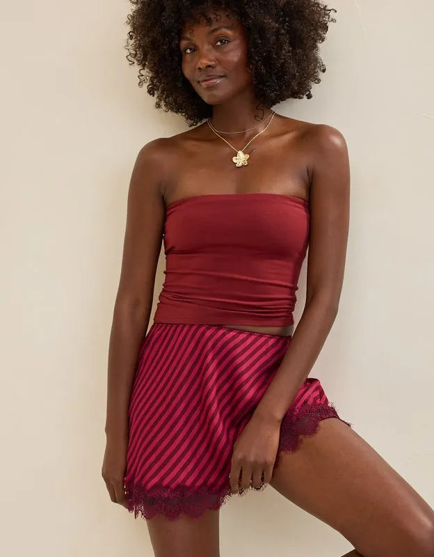 Aerie Festival Satin Mini Skirt