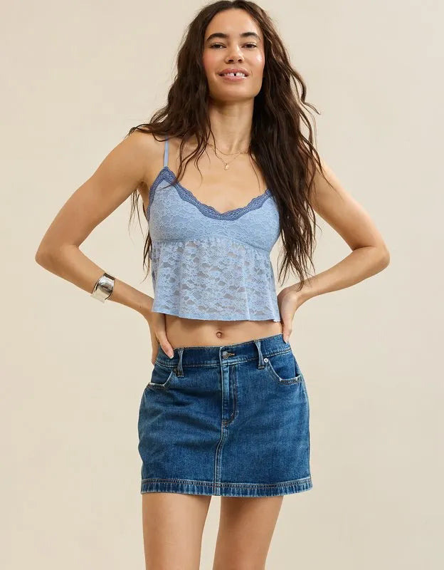 Aerie Daydream Denim Mini Skirt