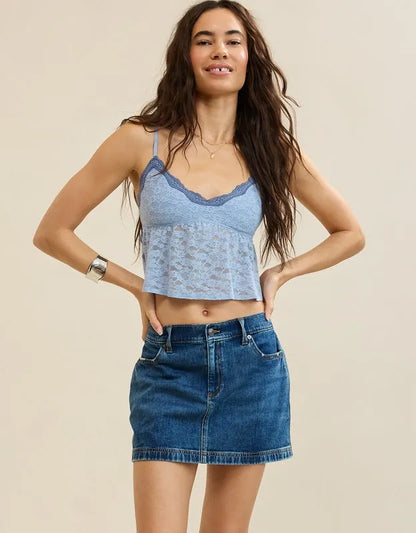 Aerie Daydream Denim Mini Skirt