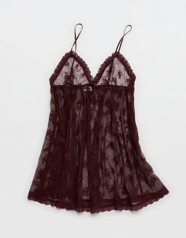 OVERSLEPT by Aerie Sheer Lace Nightie