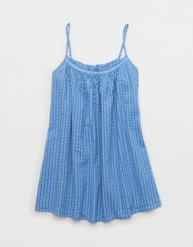 OVERSLEPT by Aerie Seersucker Babydoll Nightie