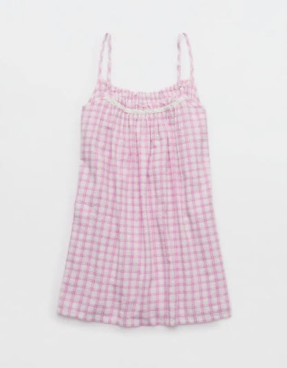 OVERSLEPT by Aerie Seersucker Babydoll Nightie