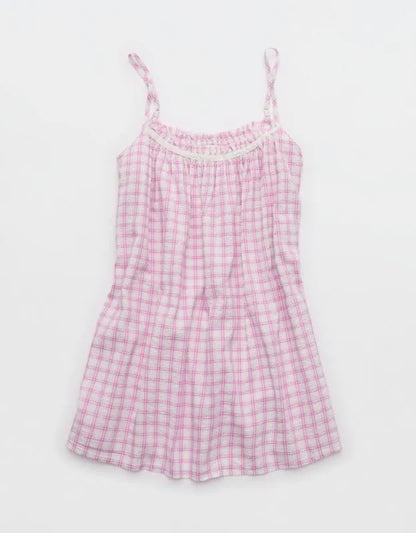 OVERSLEPT by Aerie Seersucker Babydoll Nightie