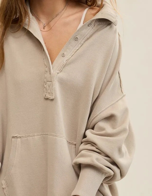 Aerie Vintage Popover Polo Sweatshirt