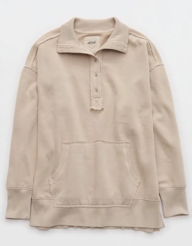 Aerie Vintage Popover Polo Sweatshirt