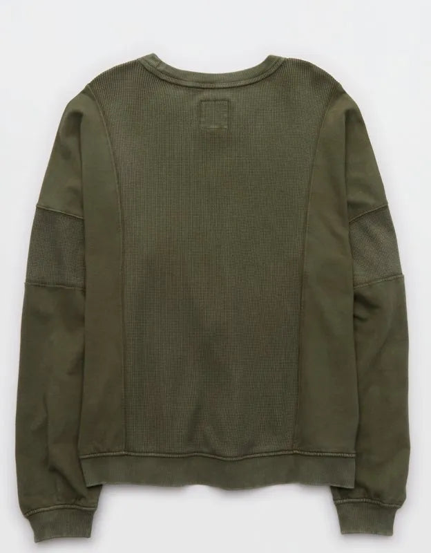 Aerie Unwind Waffle Long Sleeve T-Shirt