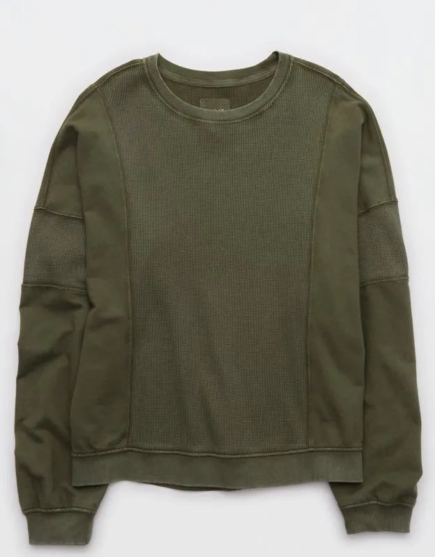 Aerie Unwind Waffle Long Sleeve T-Shirt