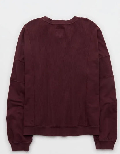 Aerie Unwind Waffle Long Sleeve T-Shirt