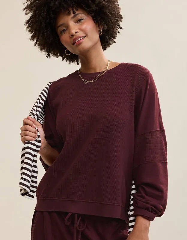 Aerie Unwind Waffle Long Sleeve T-Shirt