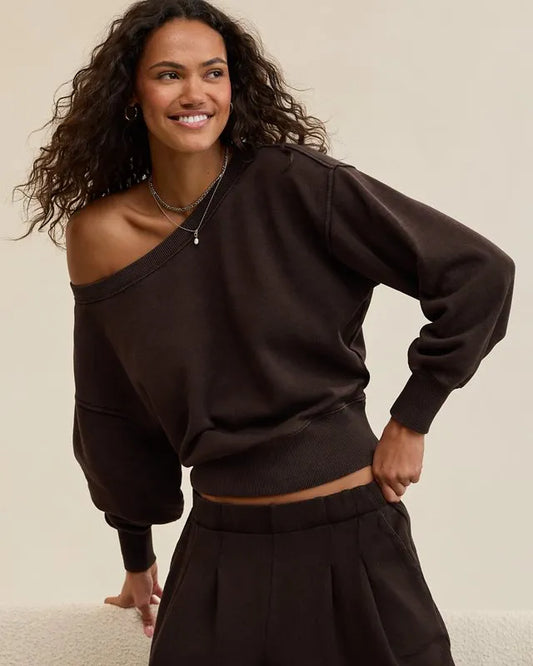 Aerie Go-To Off The Shoulder Sweatshirt