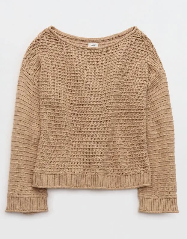 Aerie Sunkissed Textured Off-The-Shoulder Sweater
