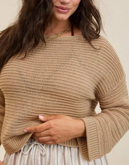 Aerie Sunkissed Textured Off-The-Shoulder Sweater