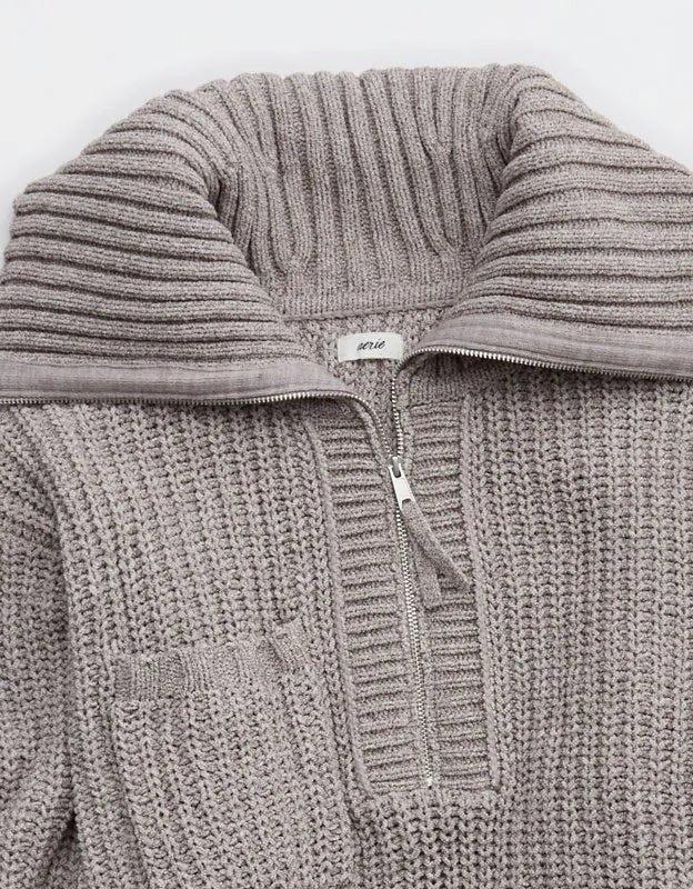 Aerie So Nostalgic Quarter Zip Sweater