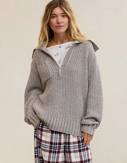 Aerie So Nostalgic Quarter Zip Sweater