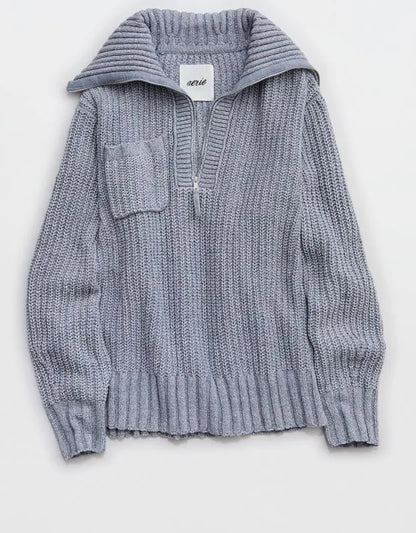Aerie So Nostalgic Quarter Zip Sweater
