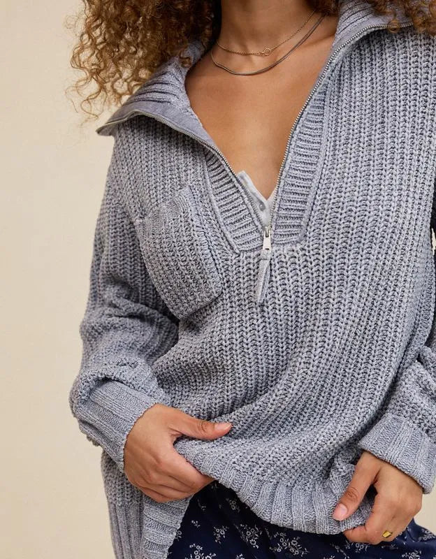 Aerie So Nostalgic Quarter Zip Sweater