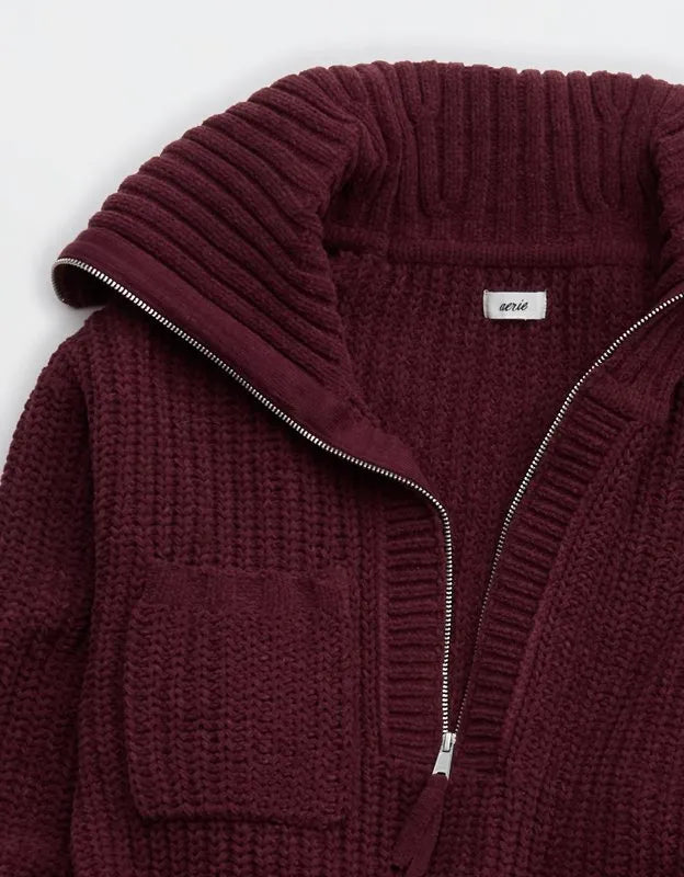 Aerie So Nostalgic Quarter Zip Sweater