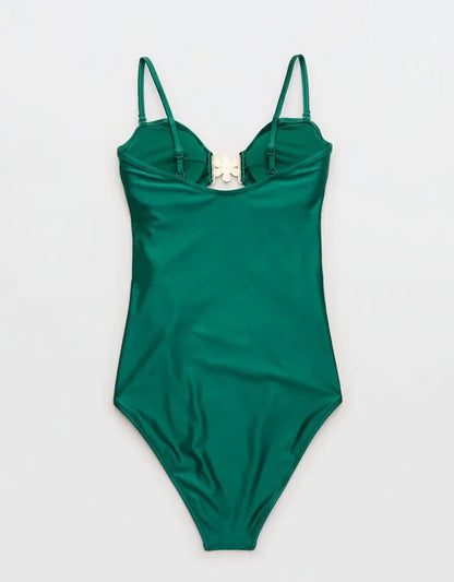 Aerie Floral Clasp One Piece Swimsuit