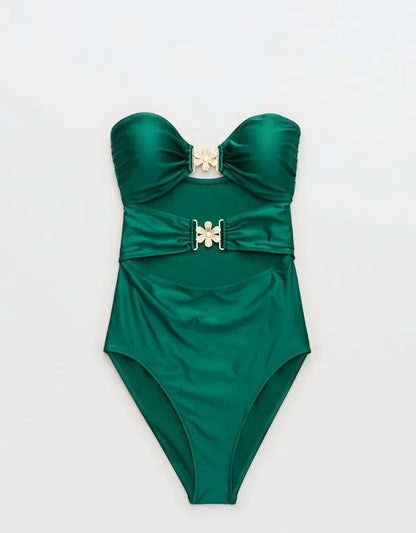 Aerie Floral Clasp One Piece Swimsuit