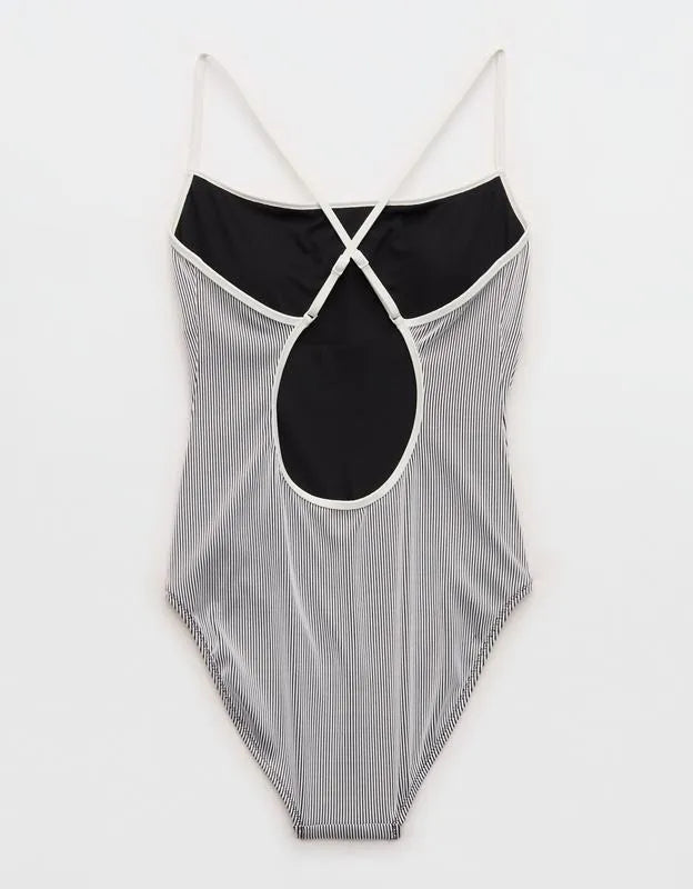 Aerie Ribbed Scoop One Piece Swimsuit