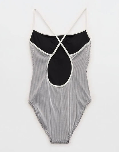 Aerie Ribbed Scoop One Piece Swimsuit