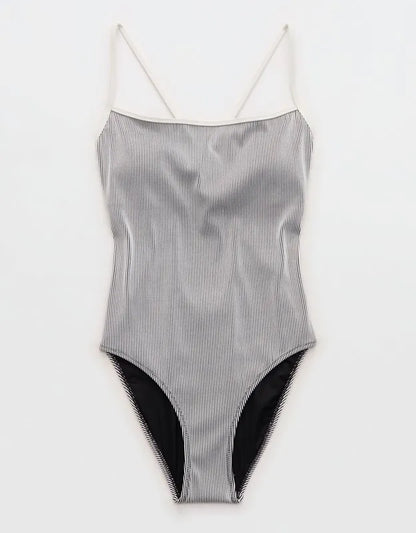 Aerie Ribbed Scoop One Piece Swimsuit