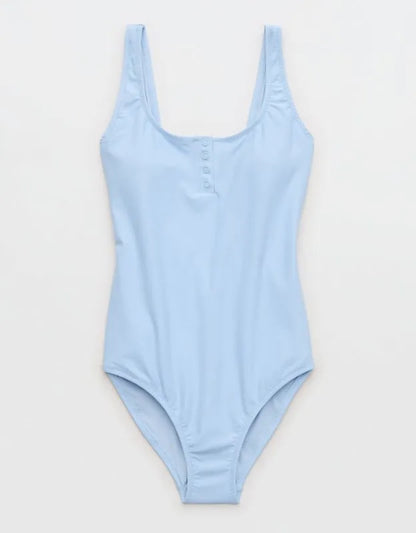 Aerie Henley Full Coverage One Piece Swimsuit