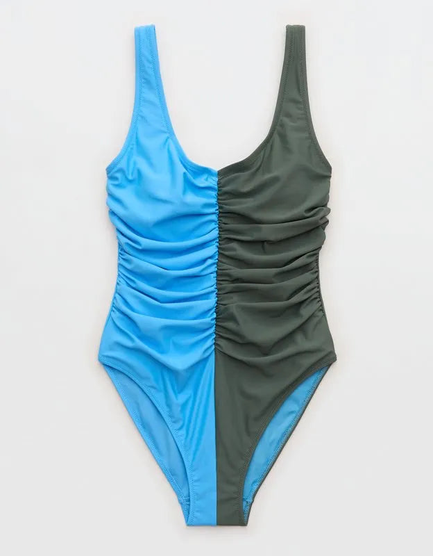 Aerie Ruched Full Coverage One Piece Swimsuit