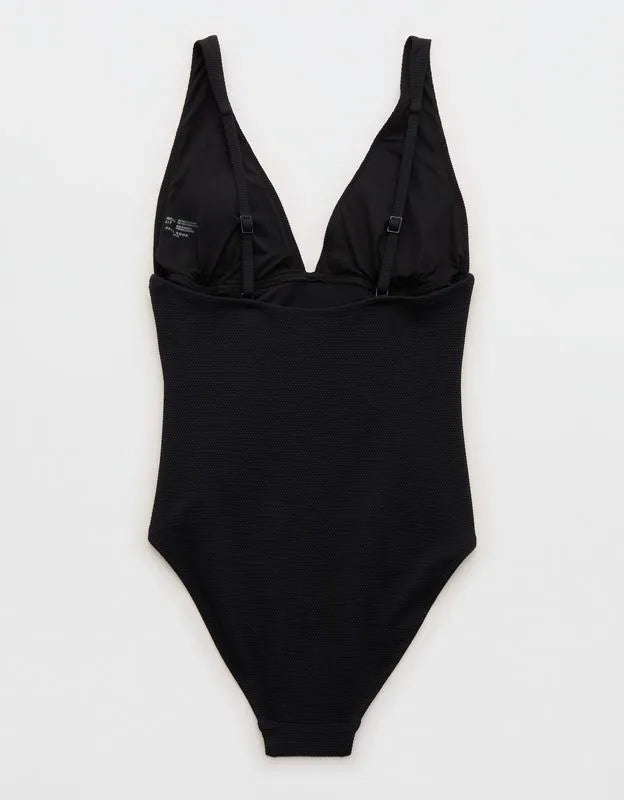 Aerie Pique Full Coverage One Piece Swimsuit