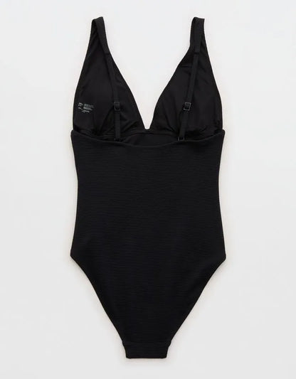 Aerie Pique Full Coverage One Piece Swimsuit