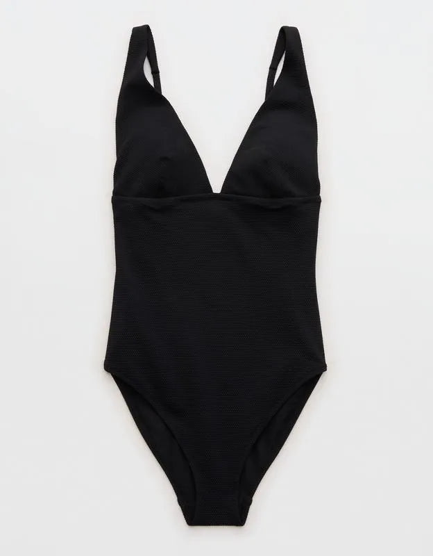 Aerie Pique Full Coverage One Piece Swimsuit