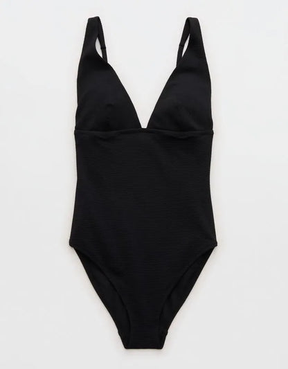 Aerie Pique Full Coverage One Piece Swimsuit
