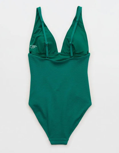 Aerie Pique Full Coverage One Piece Swimsuit
