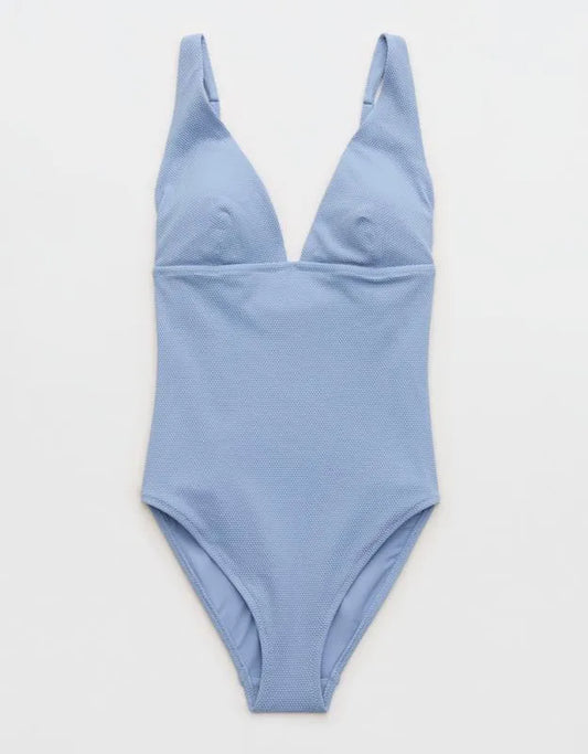 Aerie Pique Full Coverage One Piece Swimsuit