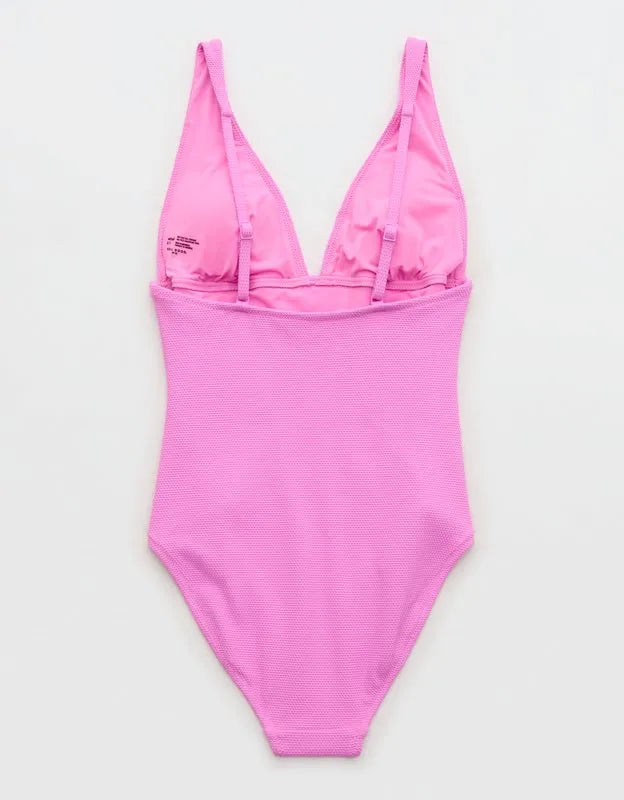 Aerie Pique Full Coverage One Piece Swimsuit