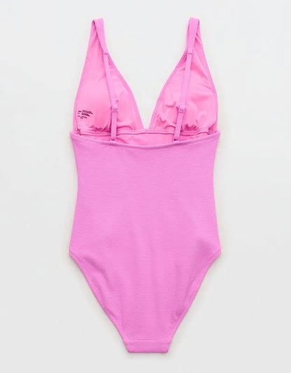 Aerie Pique Full Coverage One Piece Swimsuit