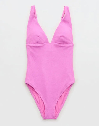 Aerie Pique Full Coverage One Piece Swimsuit